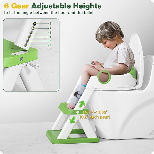 Miniatura 5 de Asiento de entrenamiento para ir al baño, asiento de inodoro mejorado para niños y niñas, inodoro de entrenamiento para ir al baño 2 en 1 para