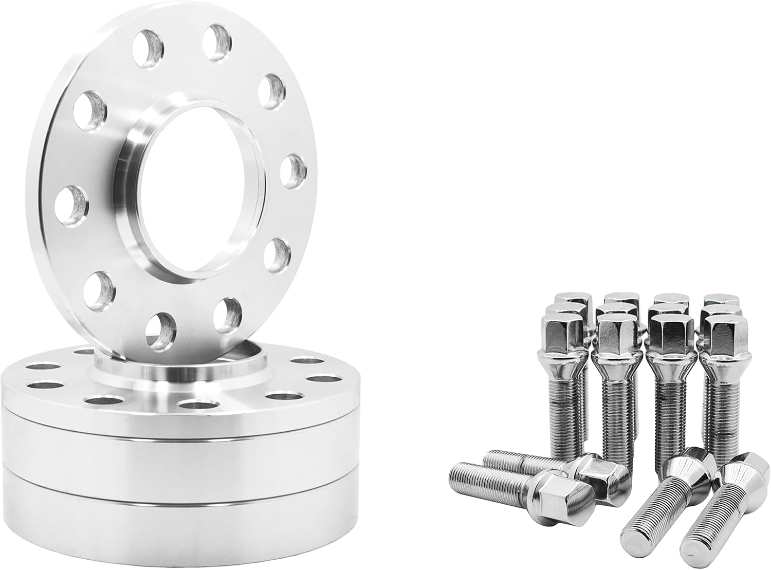 Complete Staggered Kit of 15mm & 20mm Hubcentric Wheel Spacers for 2003-2009 CLK | Includes Extended 12x1.5 Ball Seat Bolts Which Is Compatible With Mercedes Benz