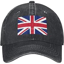 Vintage Cap Britain British Classic Flag Baseball Cap Dad Hat Trucker Caps Golf Hat for Men Women Washed Cotton Distressed Low Profile Adjustable Black