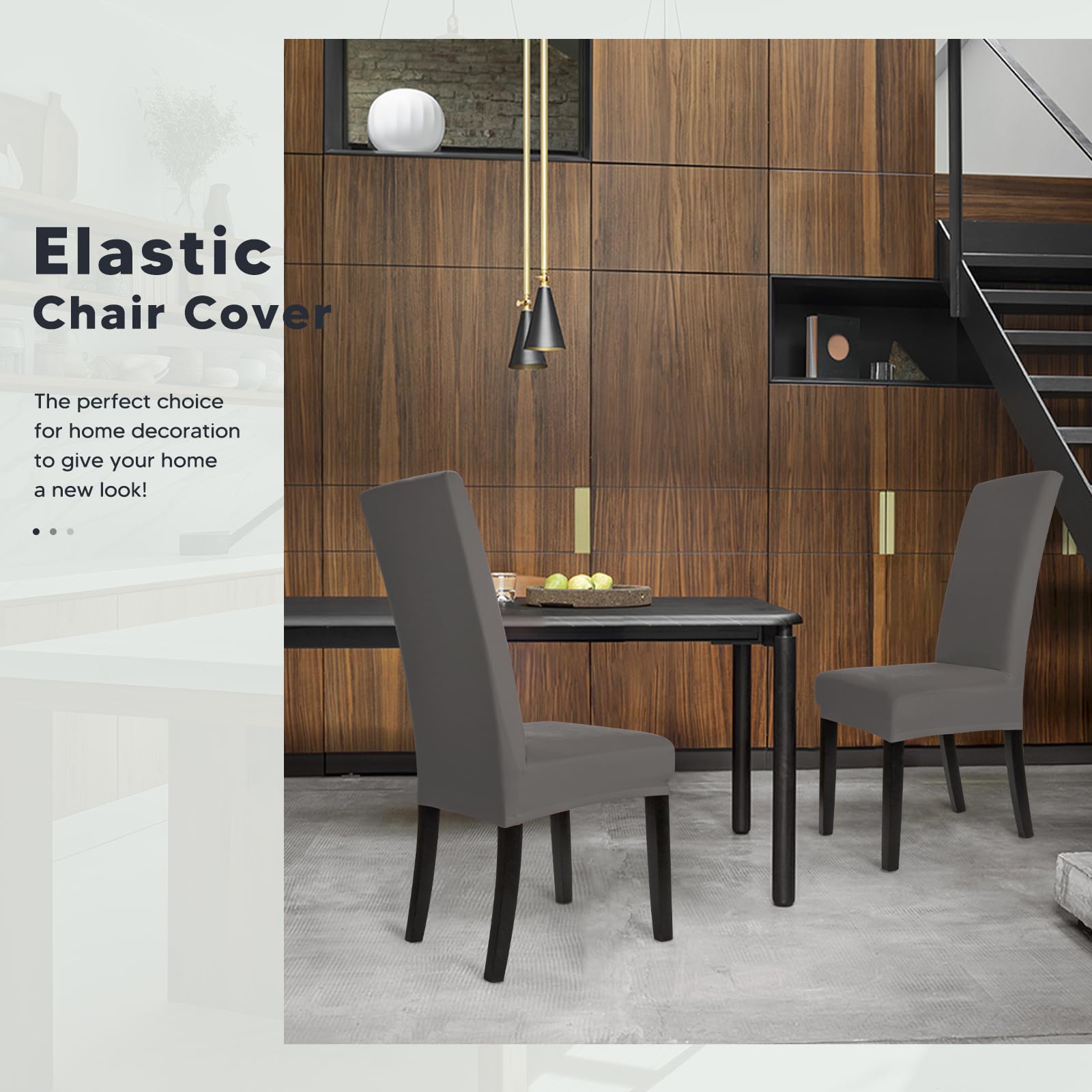 Stretch Stoelhoezen 4 Stuks Stoelhoes Stoelhoezen voor Eetkamerstoelen Verwijderbare Wasbare Eetstoelhoezen voor Hotel, Eetkamer, Banket, Decor voor Bruiloftsfeest(4 Stuks, Grijs)-X