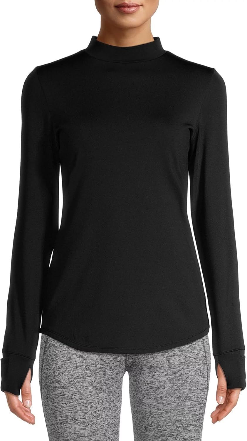 Cuddl Duds ClimateRight Women's Long-Sleeve Plush Warmth Mock Neck Base Layer Top (Warmer)