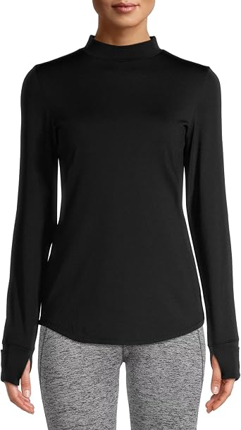 Cuddl Duds ClimateRight Womens Long-Sleeve Plush Warmth Mock Neck Base Layer Top Warmer