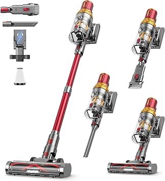 Cordless Vacuum Cleaner, 580W 48Kpa 65Mins Vacuum Cleaner for Home, Stand-Free Stick Vacuum, OLED Display, Auto Scrap Dust Tech, Lightweight, Anti-Tangle Vacuum Cordless for Woodfloor Carpet Pet Hair