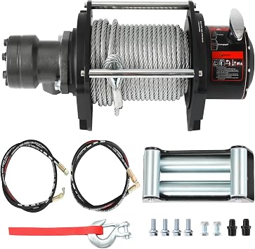 20000 LBS Hydraulic Winch for Tow Truck, Heavy Duty Recovery Winch with 1/2" x 78FT Steel Cable, BMR80 Motor 361 Gear Ratio Tow Winch for Wreckers, Trailers & Vehicle Recovery