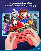Vista 6 de MoKo Grip para Nintendo Switch OLED modelo Joycon & Switch Joy-Con, paquete de 2 Kit de mango ergonómico de agarre de mano compatible con Nintendo
