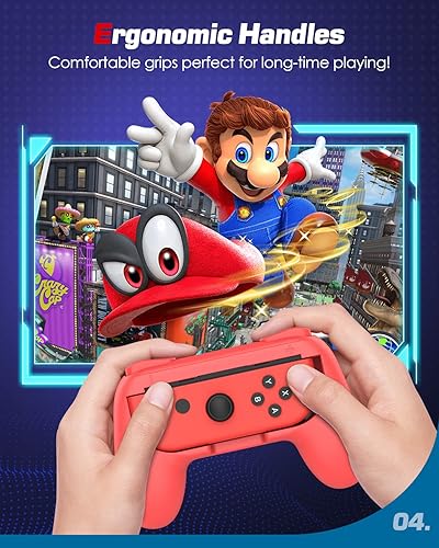 Miniatura 6 de MoKo Grip para Nintendo Switch OLED modelo Joycon & Switch Joy-Con, paquete de 2 Kit de mango ergonómico de agarre de mano compatible con Nintendo