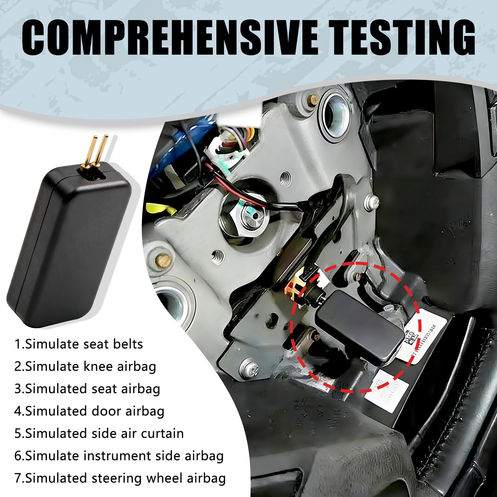 TaimeiMao Kit Simulatore Airbag SRS, Adattatore di Diagnostica Universale per Test del Sistema Airbag - Strumento per Diagnostica Veicolo Sicura