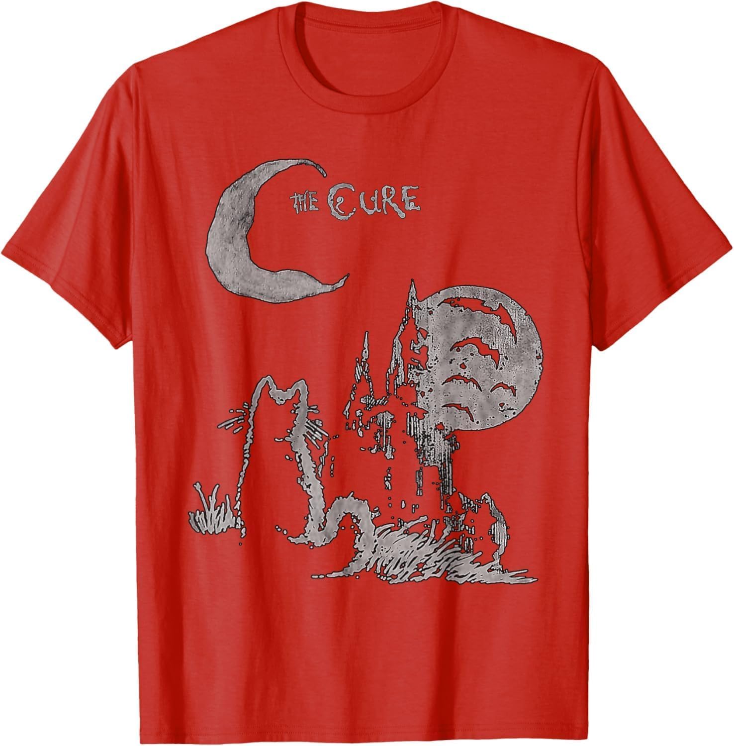 Inextone Men's Red Cat Moon T-Shirt (S,)