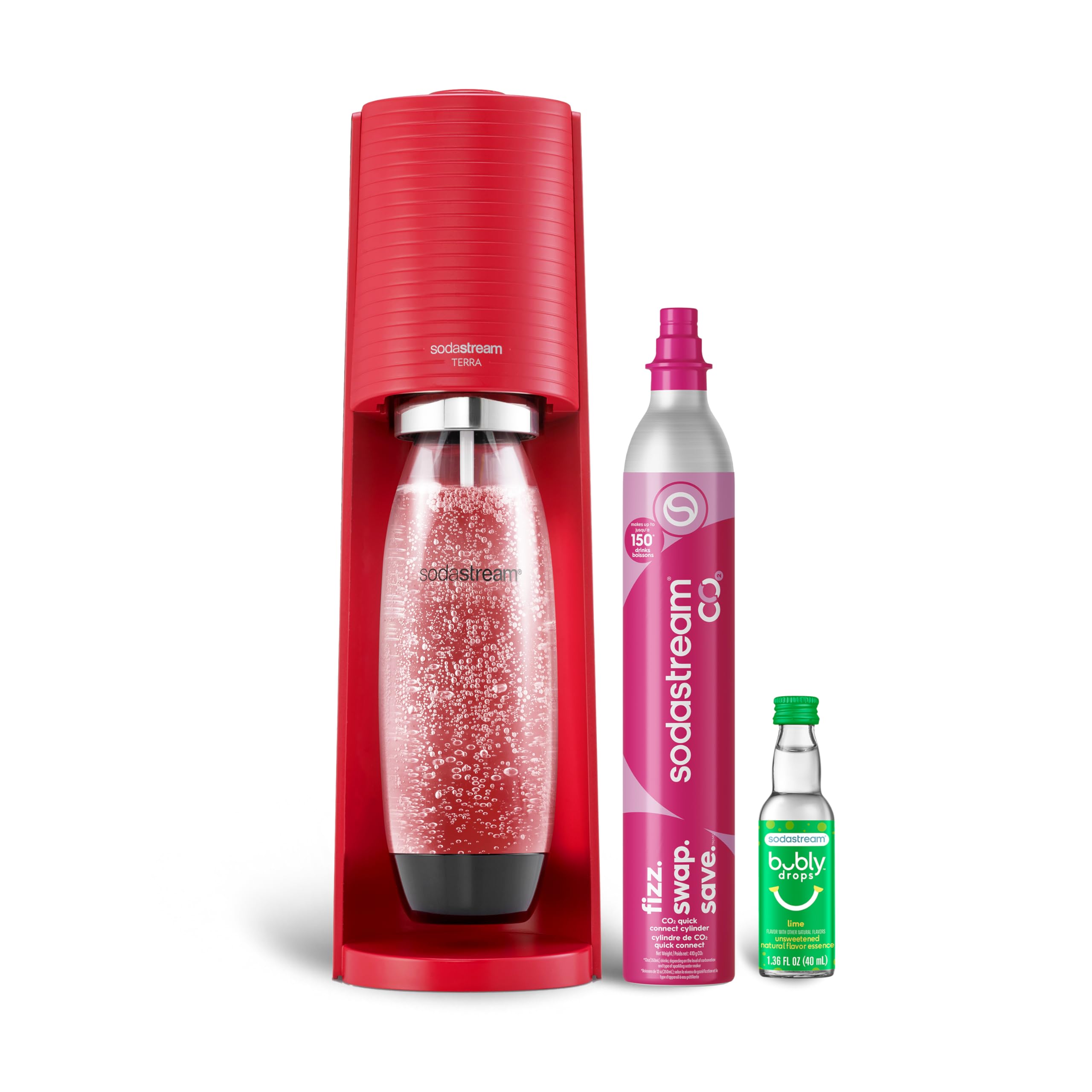 Amazon.com: SodaStream Terra Sparkling Water Maker (Red) with CO2
