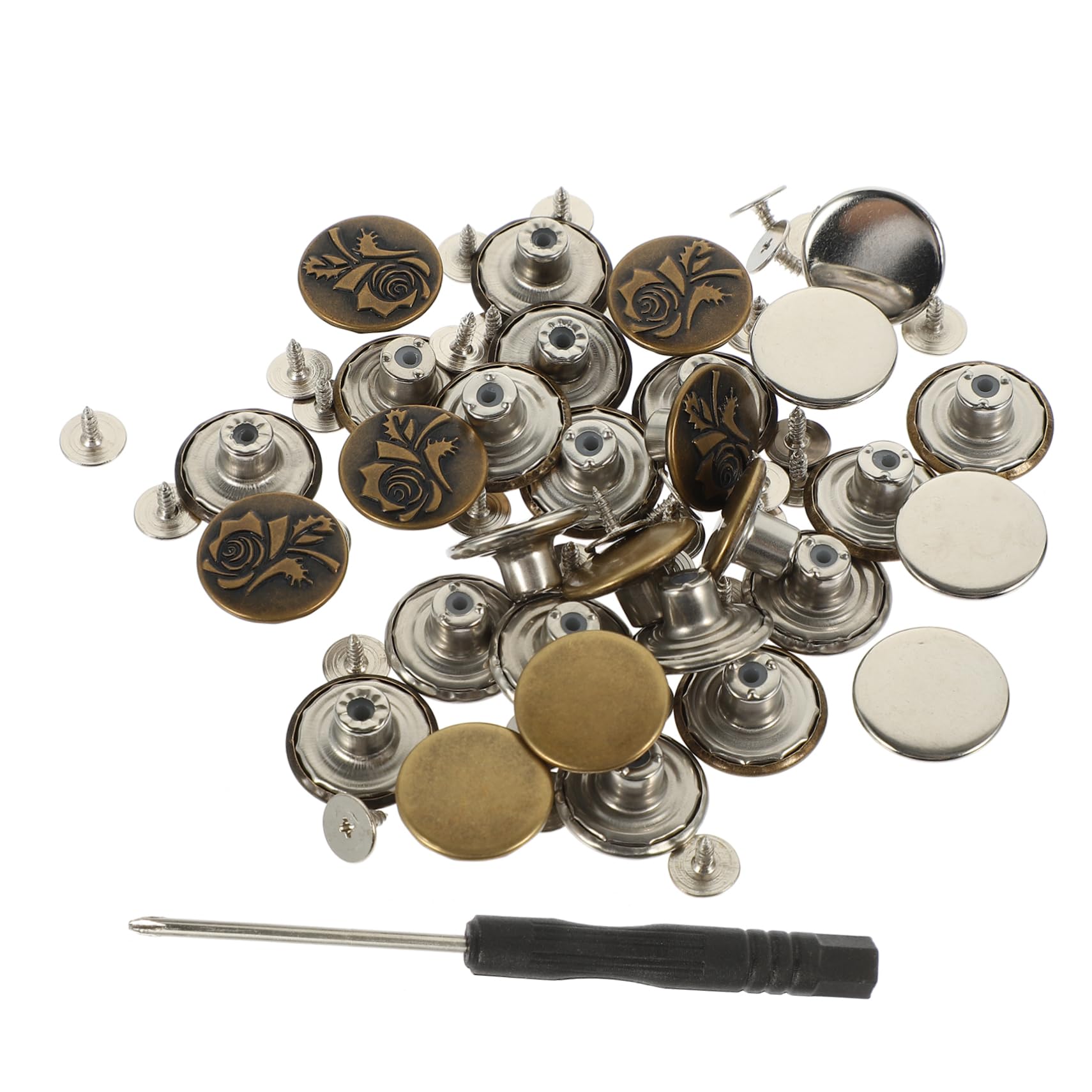 NUOBESTY 15sets Fibbiette Regolabili Per Cucitura Chiusure Per Jeans e Della Con Cacciavite Per Modifiche