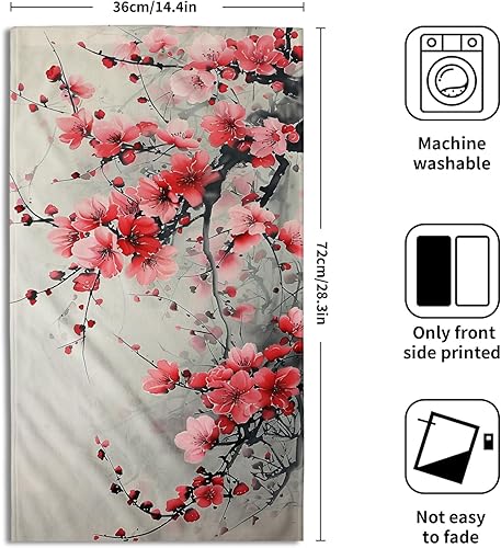 Miniatura 10 de Giwawa Toalla de mano con árbol de Navidad y ciervo, juego de 2 toallas de baño de alce de invierno, color rojo y azul, decoración de toalla de