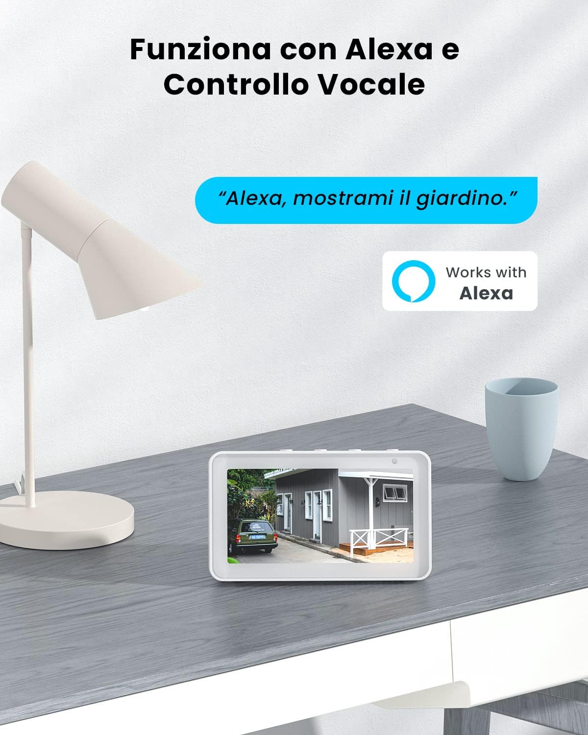 ieGeek 2K Telecamera Wi-Fi Esterno/Interno Senza Fili Batteria, Faro e Allarme Integrato, Visione Notturna a Colori, Rilevamento Movimento PIR, 2 Vie Audio, SD/Cloud Archiviazione, 2,4GHz WiFi, IP65