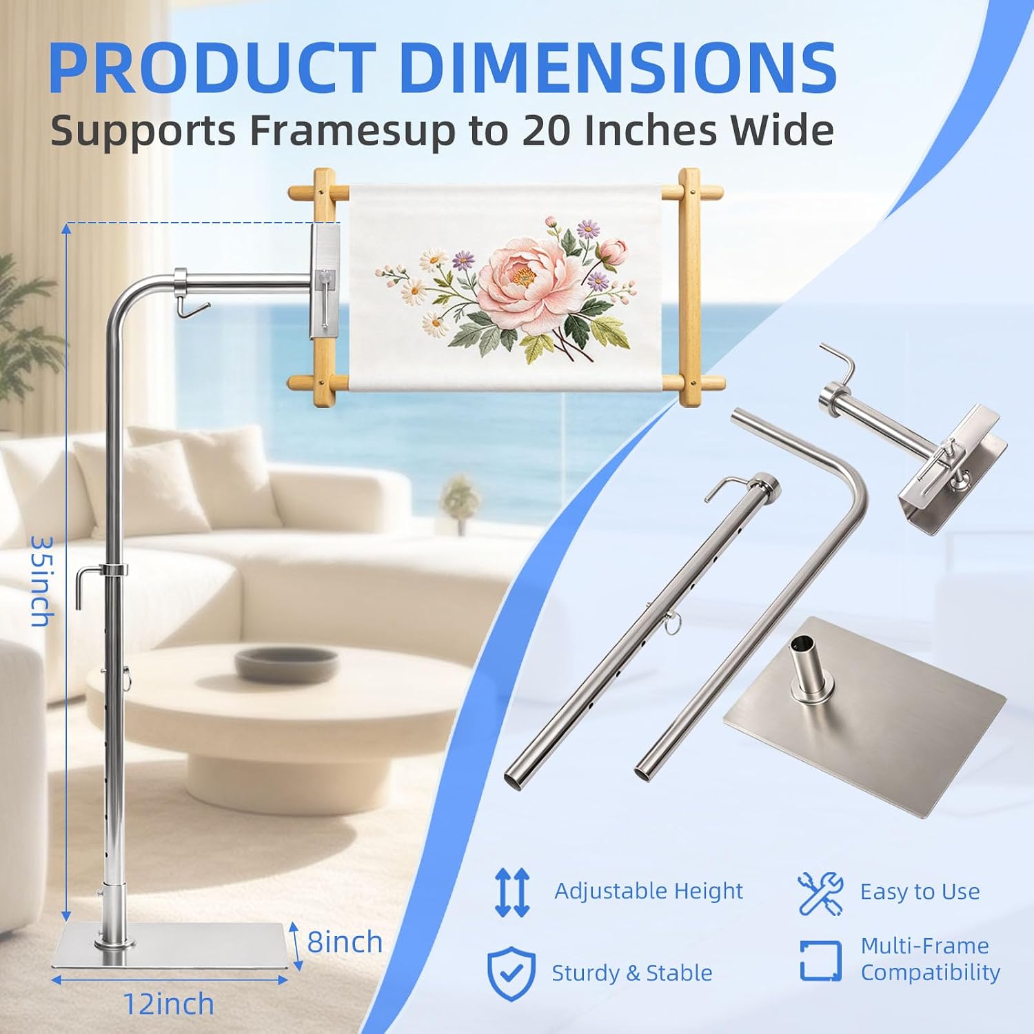 Embroidery Stand Workstand with Side Clamp for Cross Stitch