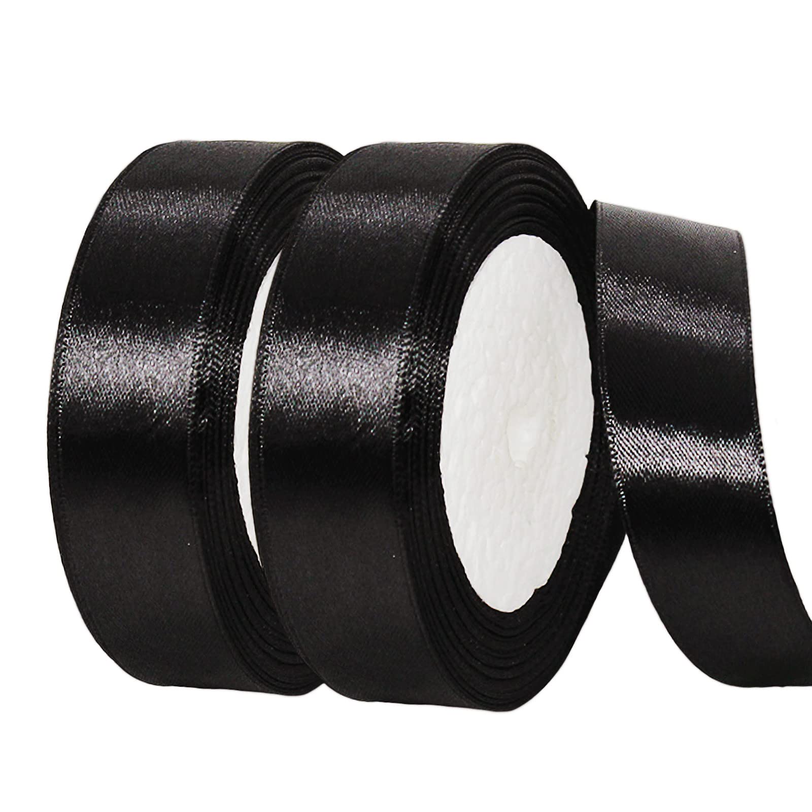 50mm Wide White Ribbon Thick Wedding Car Ribbon 22m, 2 inch Thick White Satin Ribbon for Gift Wrapping Wedding Car Christmas Birthday Cake Hair Bow Florist Bouquet Crafts Decorations — view 138