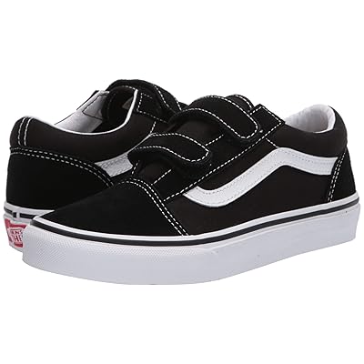 Vans Kids Old Skool V (Big Kid) Kids Shoes Black/True White