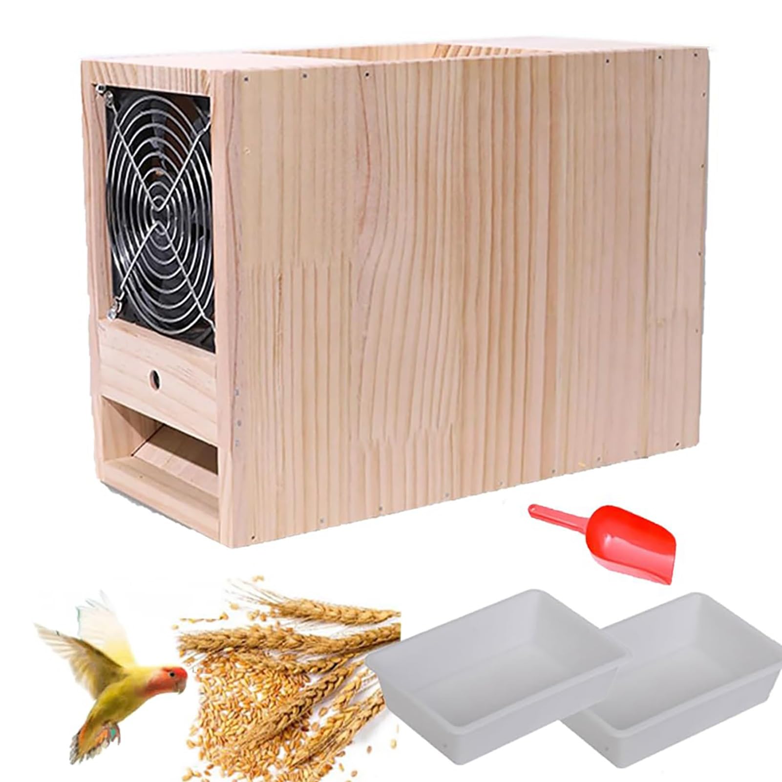 Machine de nettoyage de graines d'oiseaux électrique avec double tiroir et vitesse réglable