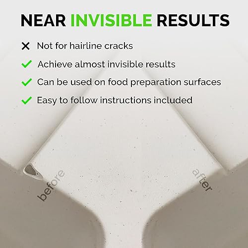 Miniatura 3 de Kit de reparación de porcelana (transparentetransparente y blanco)  Soluciona tus defectos en azulejos, fregaderos, bañeras y más. Adecuado para la