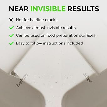 Porcelain Repair Kit (Clear/Transparent & White) - Fix Your Defects on Tiles, Sinks, Bathtubs & More I Suitable for Most Repairs I Upgraded Light Unit
