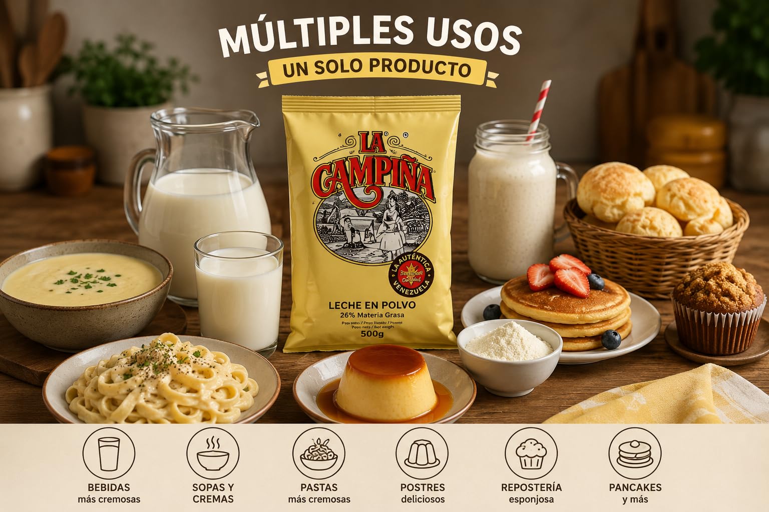 LA CAMPIÑA Leche en Polvo 26% Materia Grasa 500 G