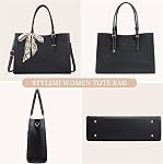 Sac portable pour femmes 15.6 inch Etanche Sac en cuir travail ordinateur portable sac pour bureau Voyage sac à main sac à épaule noir