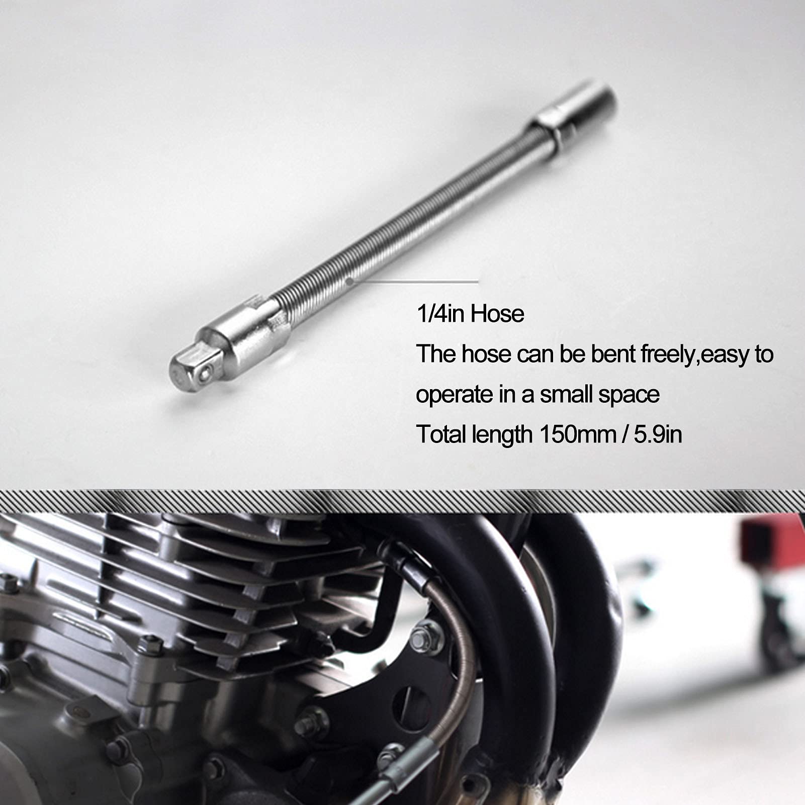 Ejoyous FIXMAN Set di Chiavi a Bussola, Set di Chiavi a Bussola e Cricchetto CR V 42 Pezzi 1 4 Pollici con Bussole da 4 a 14 Mm, Accesso a 360 Gradi, Custodia per Riparazioni Auto Meccaniche di Garage