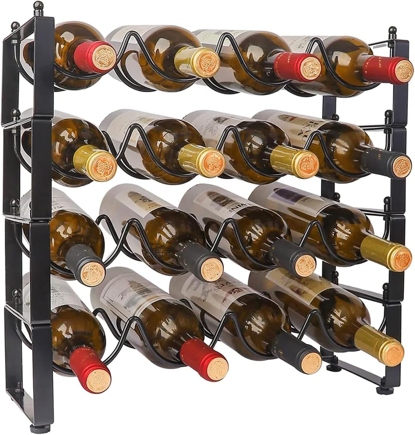 Small Wine Rack 6 Tier Wine Rack With Stackable Design For 36 Bottle ...