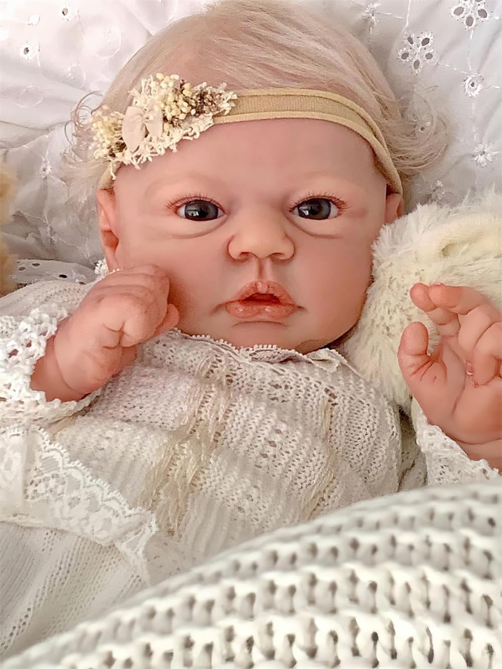 MAIHAO Realistica Bambole Reborn Femmina 20 pollici Bambole Reborn Originali Corpo in morbido cotone lei sembra e si sente proprio come un bambina reale occhi aperti