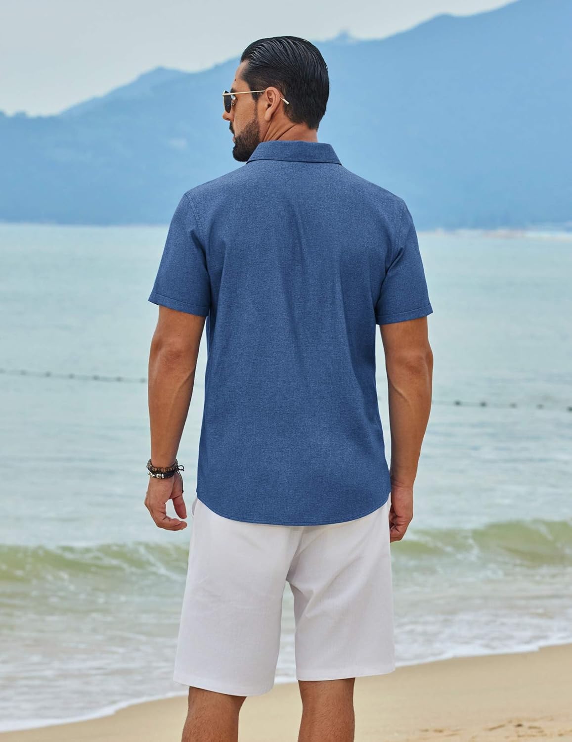COOFANDY Men's Short Sleeve Button Down Casual Summer Shirts Linen Beach Vacation Shirt - Image 4