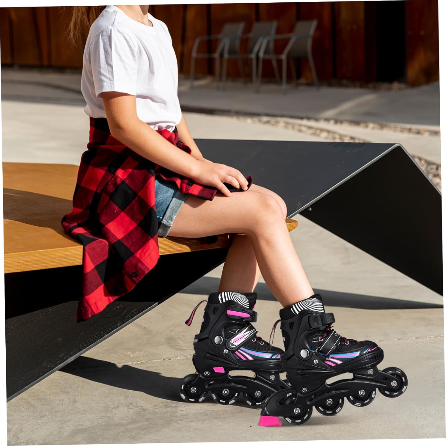 1 Pair Skates Hockey Adjustable Women's Plastic