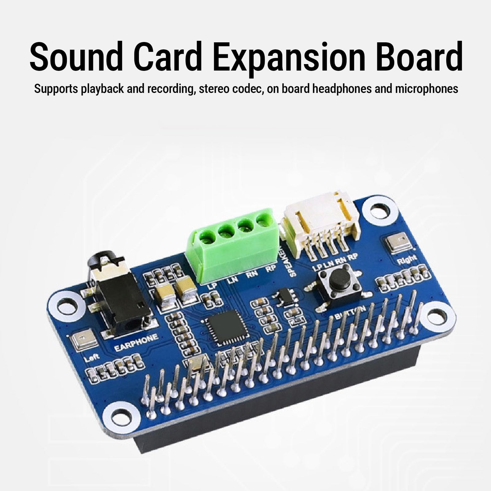 Bewinner Scheda di Espansione Scheda Audio per RasPi 5 4B, Decoder Stereo WM8960