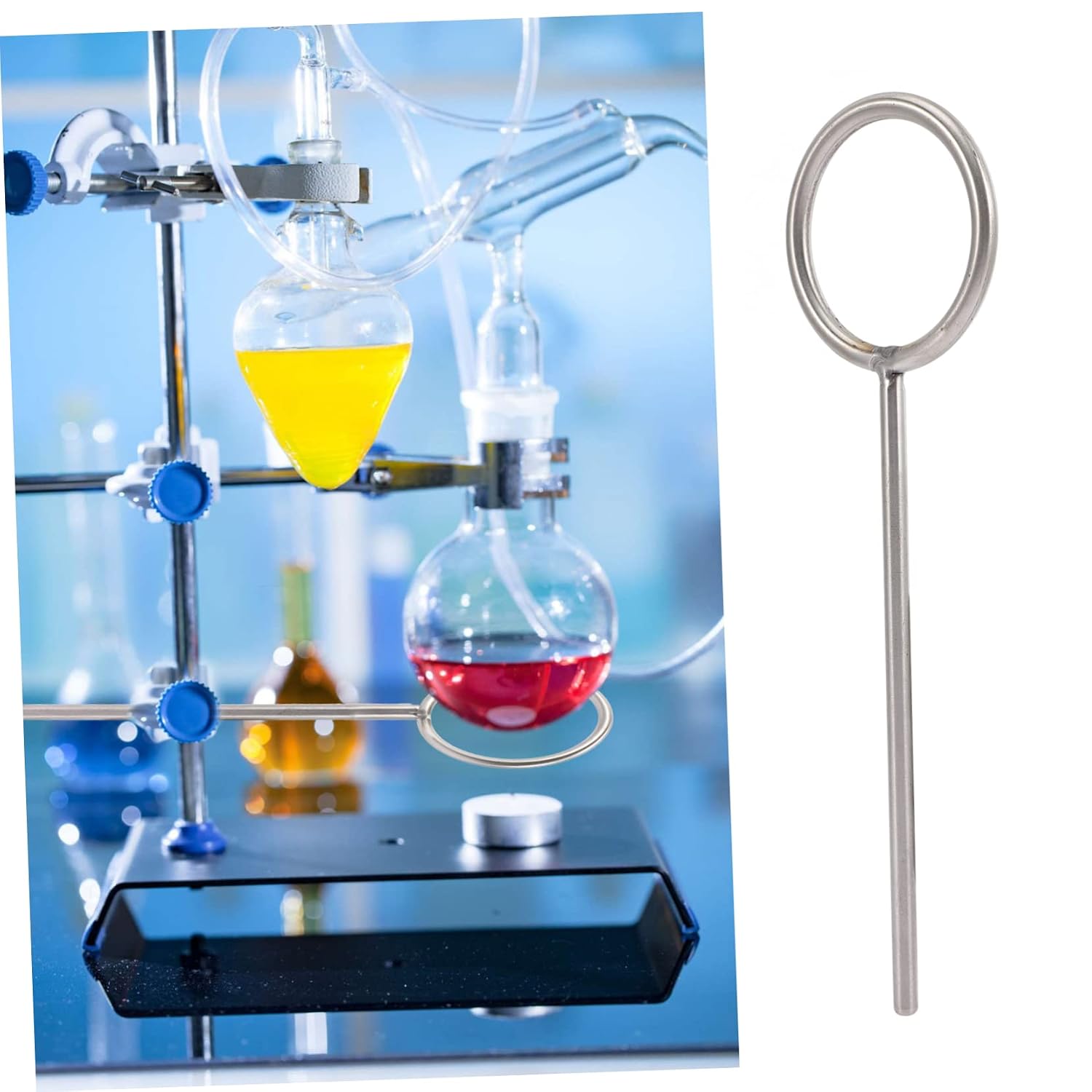 LIFKOME Laboratory Retort Ring Support for Experiments Ring Stand for Beakers Flasks Essential Lab Equipment for Chemistry Biology Tests