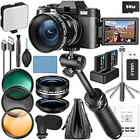 G-Anica 8K 64MP Vlogging Camera Kit: Microphone, Tripod, Wide-Angle Macro Lenses, Filters, 64GB Card for YouTube Photography