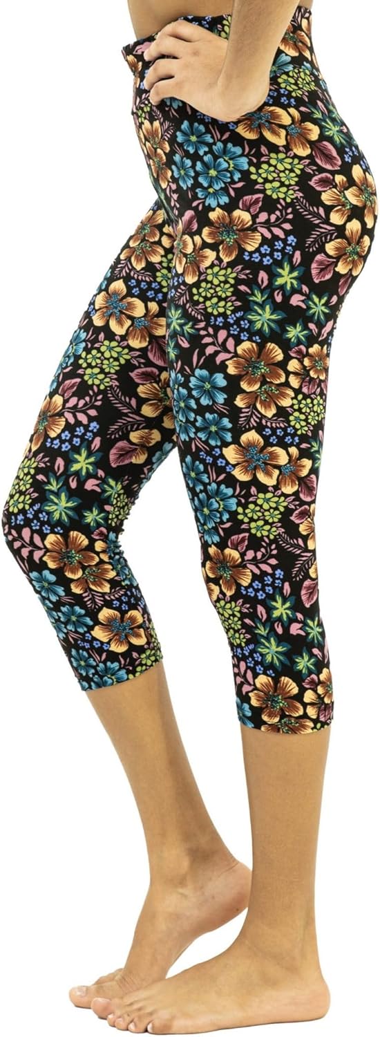 Women’s High-Waisted Workout Pants-Seamless Buttery Soft, Colorful & Printed Capris for Gym, Exercise & Pilates