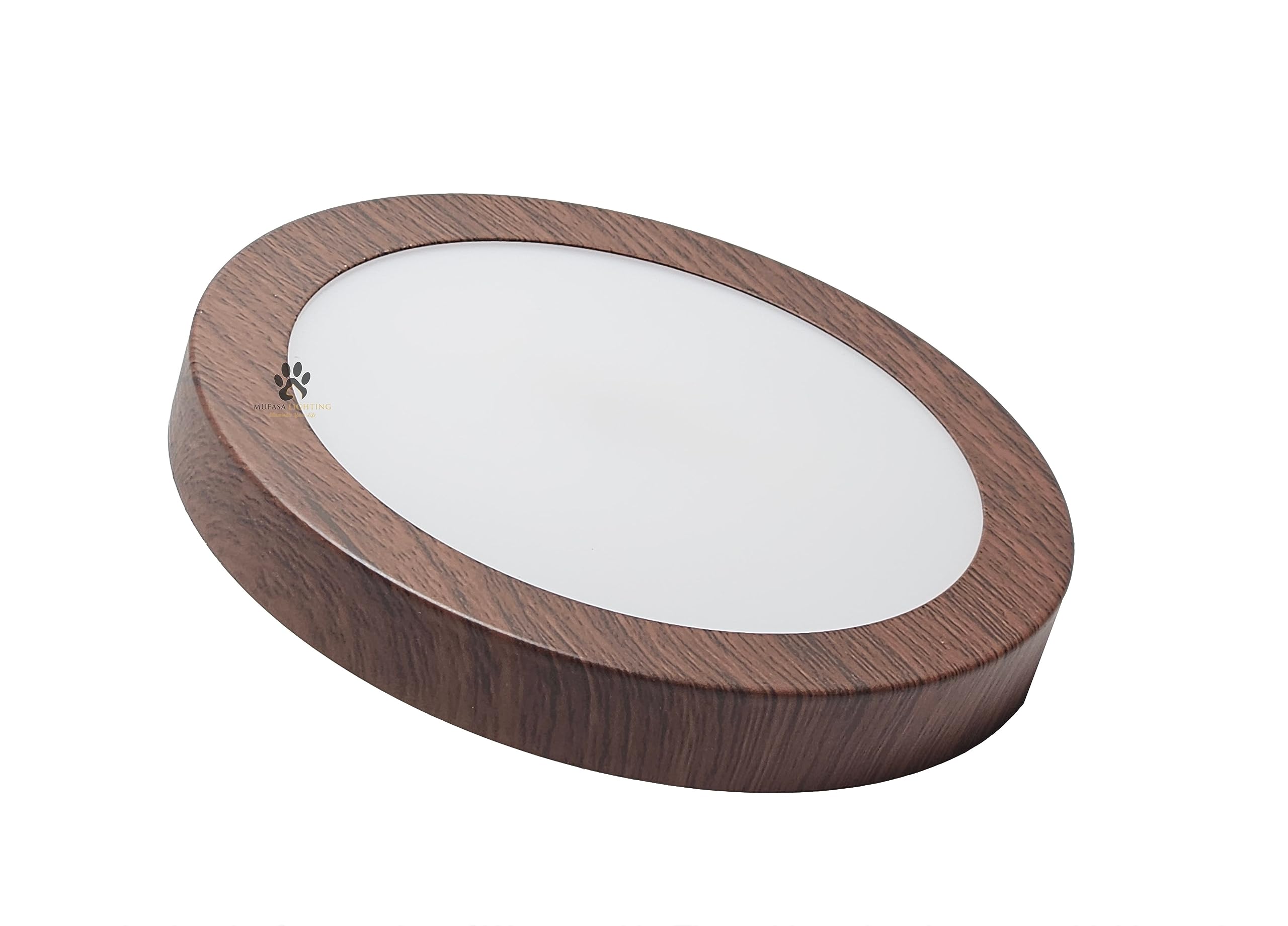 Mufasa 12 Watts Wooden Finish Round LED Surface Panel, Slim Round Ceiling Lamp (15cm) (Warm White)-image-45