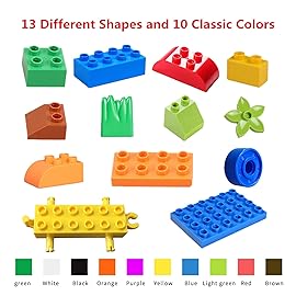 burgkidz 214-Piece Large Building Blocks for Toddlers with Storage Bucket - Big Bricks Compatible with Major Brands - STEM Educational Toys for Kids Ages 2-6, Boys & Girls (Classic Colors)