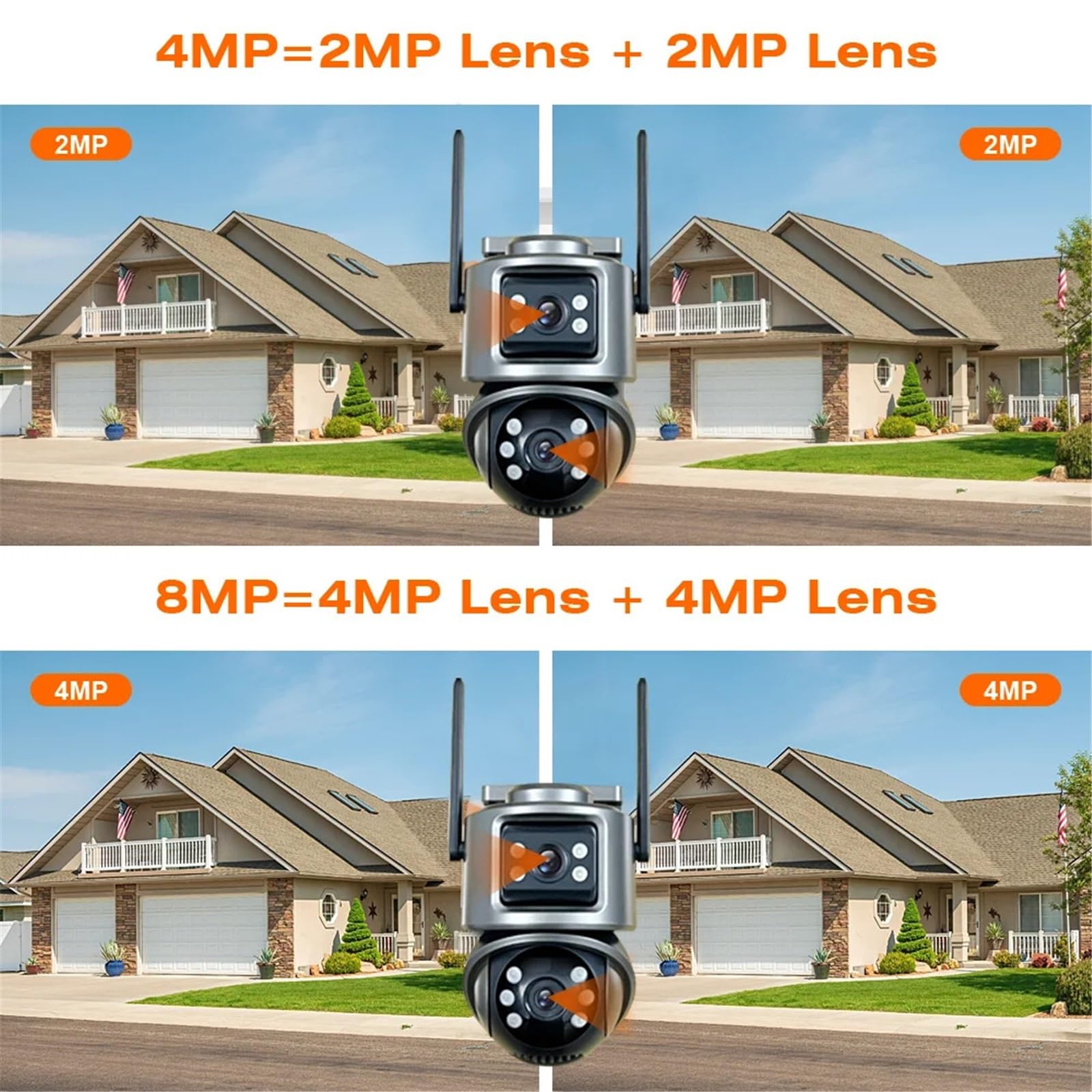 Kamera PTZ 8MP 4K z Wi-Fi, podwójnym obiektywem, podwójnymi ekranami, bezprzewodową zewnętrzną kamerą CCTV IP z detekcją człowieka AI