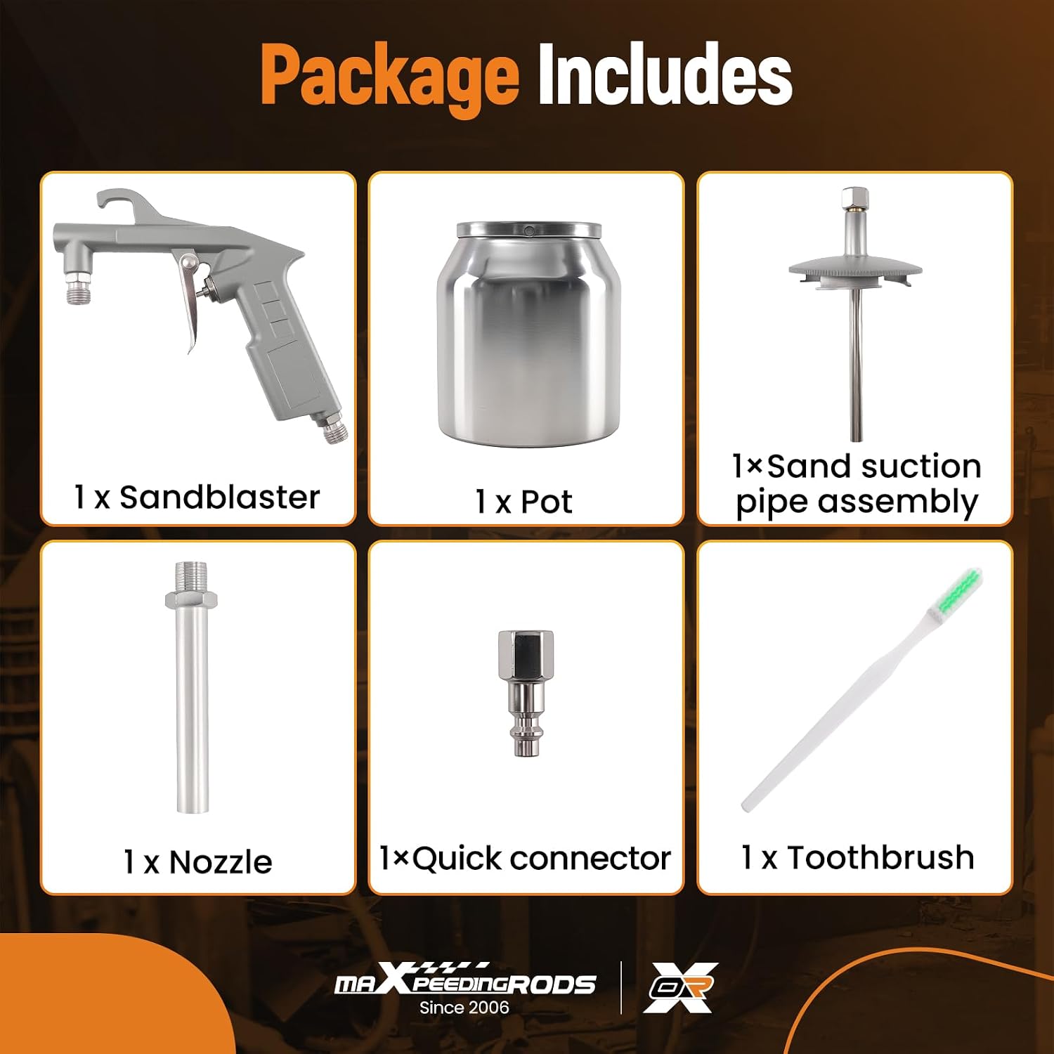 maXpeedingrods Sand Blaster, Portable Sandblaster Handheld Sandblasting Air Sand Blasting Spray Gun for Glass Sanding, Sandblasting, Surfaces Polishing, Mechanical Parts