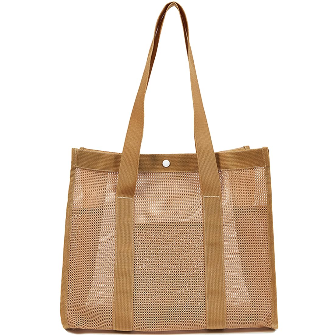 Noy Lacha Small Mesh Beach Bag Totes Lightweight Travel Toy Tote Mesh Swimming Pool Bag with Multiple Pockets