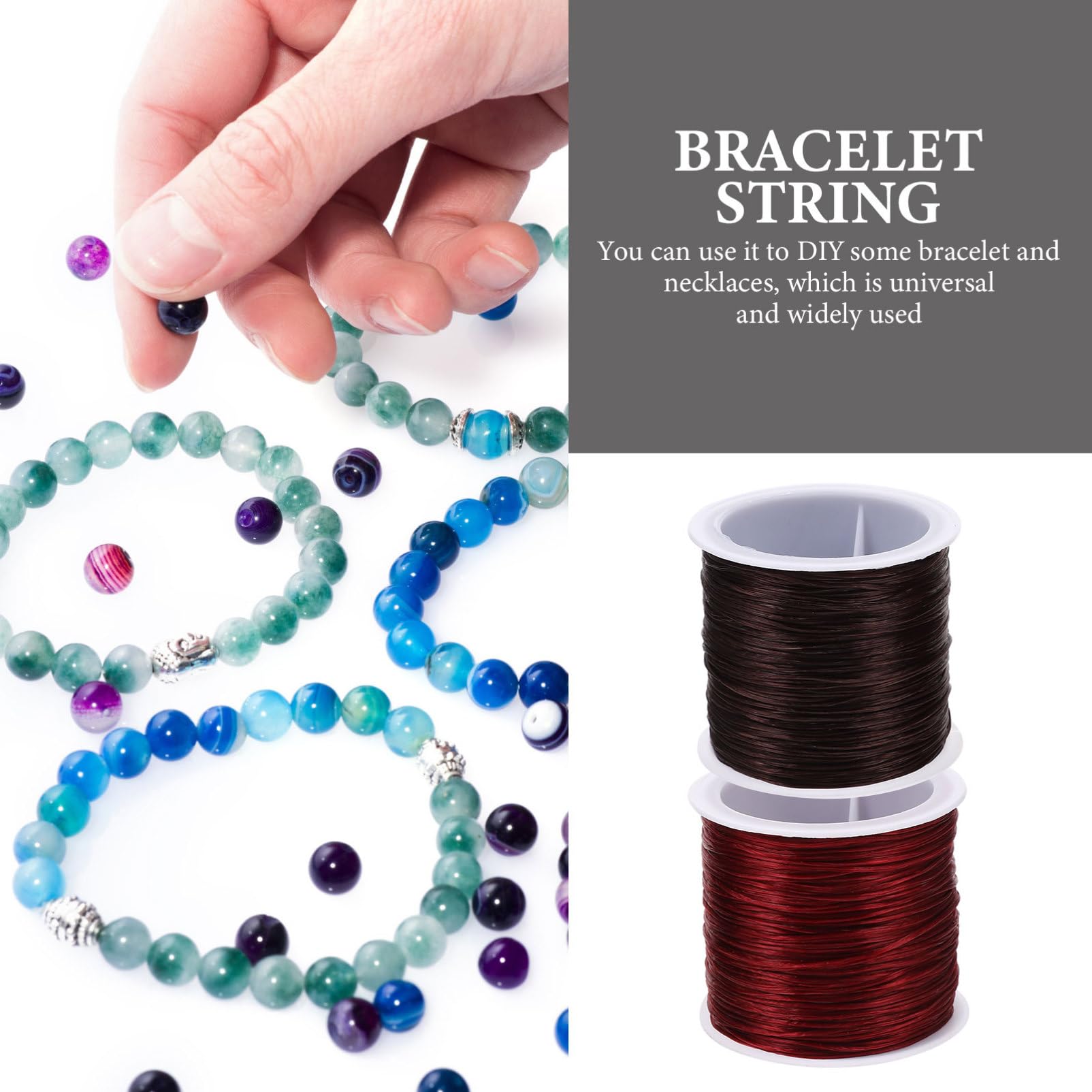 Lurrose 5 Set Di Filo Per Gioielli Artigianali Perline Alla Rinfusa Per Braccialetti Cordino Elastico 4 * 5