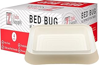 Zulu Supply XL Bed Bug Interceptors, Traps, 4 Pack, White, Extra Large, Bedbug Monitor, Detector for Bed Legs or Furniture