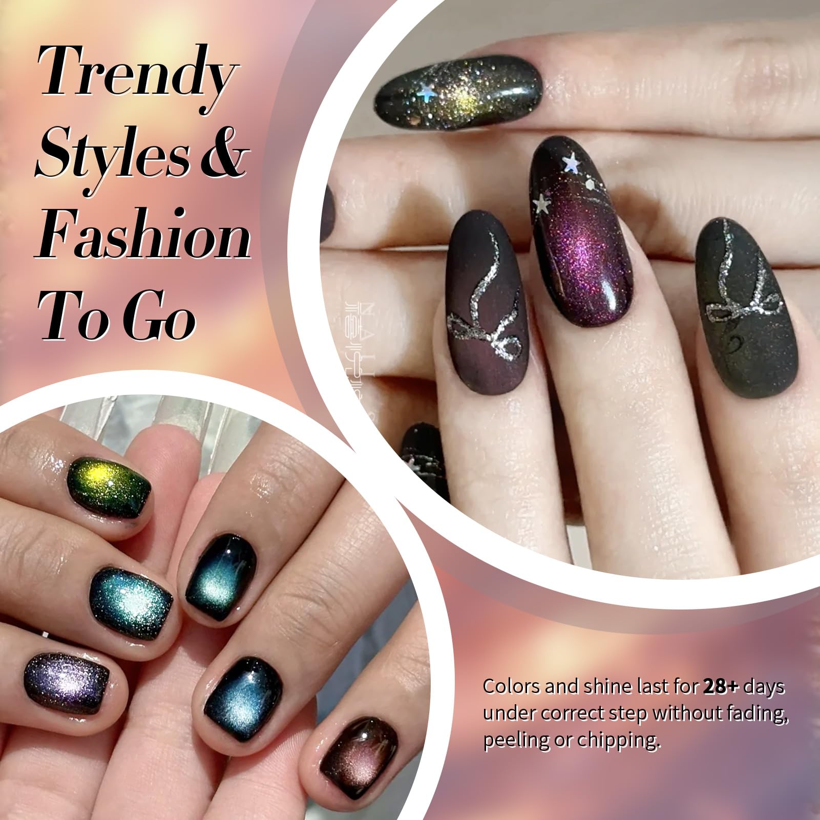 Amazon.com: Born Pretty Magnetic Gel Nail Polish,Glitter Magnetic