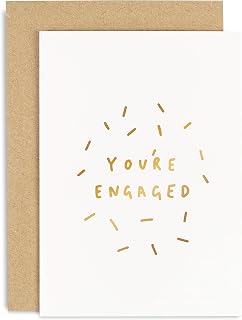 Old English Co. You're Engaged Confetti Card - A6 Engagement Card for Happy Couple | Celebration for Bride and Groom To Be | Blank inside with envelope