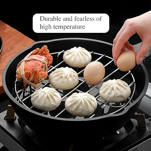 Miniatura 4 de Estante de vapor instantáneo de 7 pulgadas, estante de enfriamiento redondo de acero inoxidable para hornear, apto para freidora de aire, ollas de