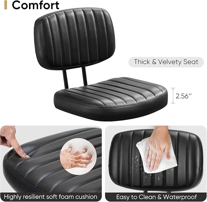 Silla de Oficina Ajustable en Altura sin Brazos con Soporte miniatura 7