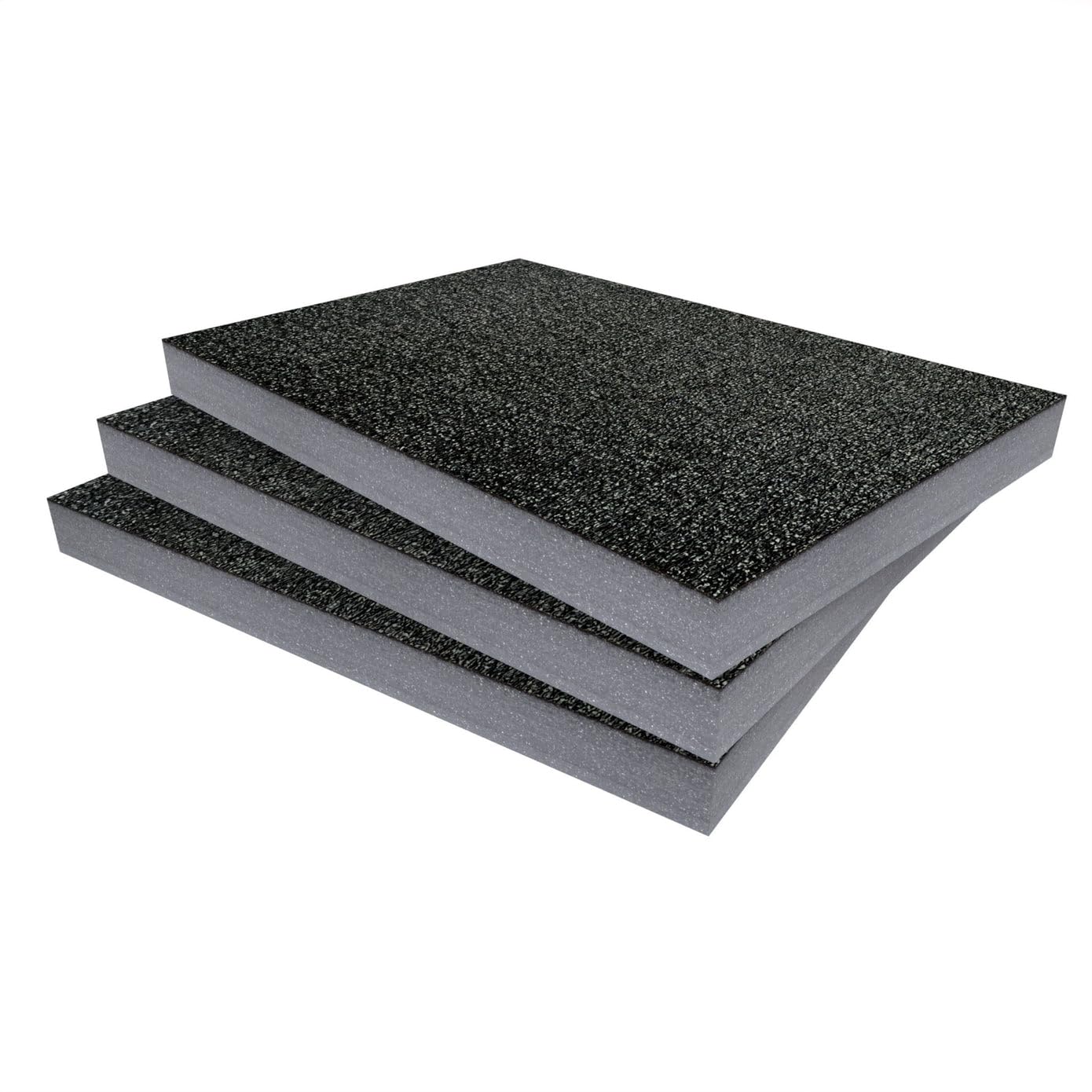Shadow Foam Value Pack 3 szt. – wkładki piankowe do organizacji skrzynek narzędziowych, 600 mm x 420 mm, arkusze do wycinania i odklejania do skrzynek na narzędzia, skrzyń na narzędzia i walizek na