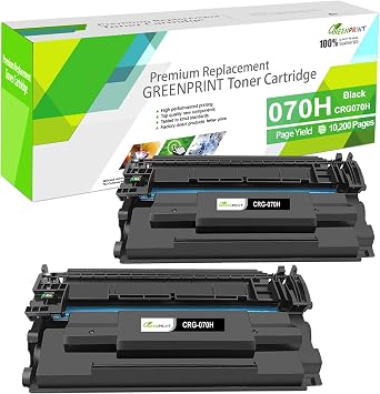 GREENPRINT 070H CRG-070H CRG070H  070 CRG-070 CRG070 Compatible Toner Cartridge 2 Blacks High Capacity 10200 Pages for Canon imageCLASS MF465dw MF465 MF462dw MF462 LBP247dw LBP247 LBP246dw LBP246