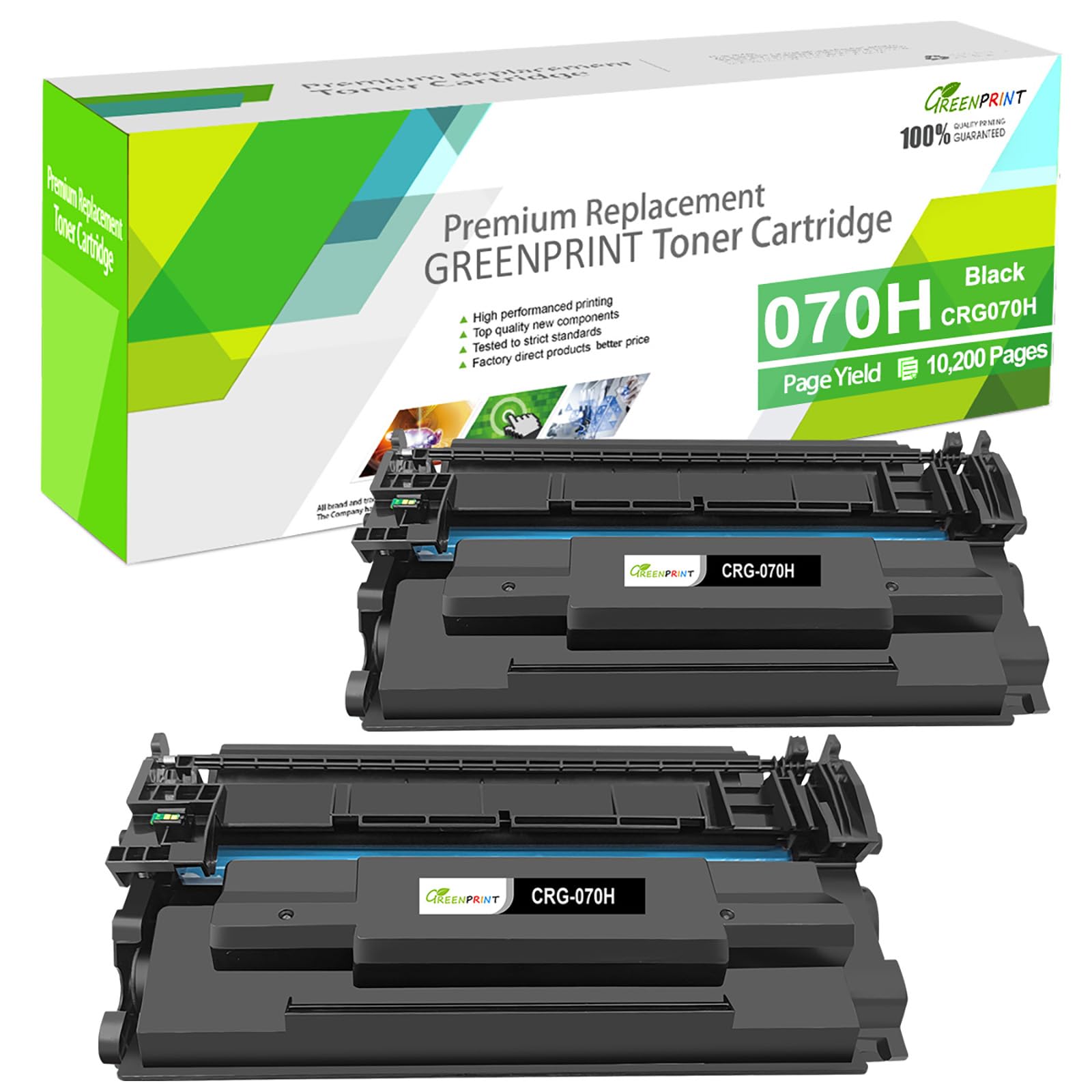 GREENPRINT 070H CRG-070H CRG070H ( 070 CRG-070 CRG070) Cartuccia Toner Compatibile 2 Nero Alta Capacità 10200 Pagine per Canon i-SENSYS MF465dw MF463dw MF461dw LBP246dw LBP243dw Stampanti