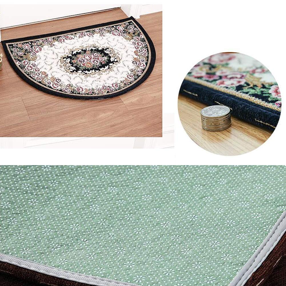 Paillasson Demi-Lune Lavable en Machine Doux Antidérapant Salle de Bain Intérieur sous Tapis de Porte, 4 Styles, 2 Tailles (Couleur : B, Taille : 50X80cm)