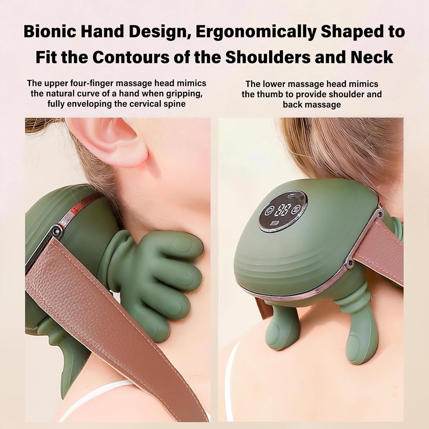 Neck Massager with Heat, Shiatsu Neck and Back Massager, Bionic Heated Massager Tools, Neck Pain Relief Muscle Tension, The Best Gift for Mom and Dad
