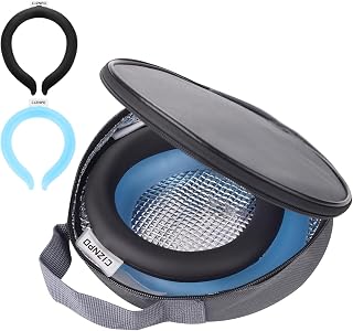 2PCS Neck Coolers Ice Cold Ring,with Insulated Bag,Wearable Neck Shoulder Cooling Tube for Hot Weather, Ice Collar for Outdoor Workers, Sports. Reusable Cool Wraps, Mixed Colors. (Blue+Black)
